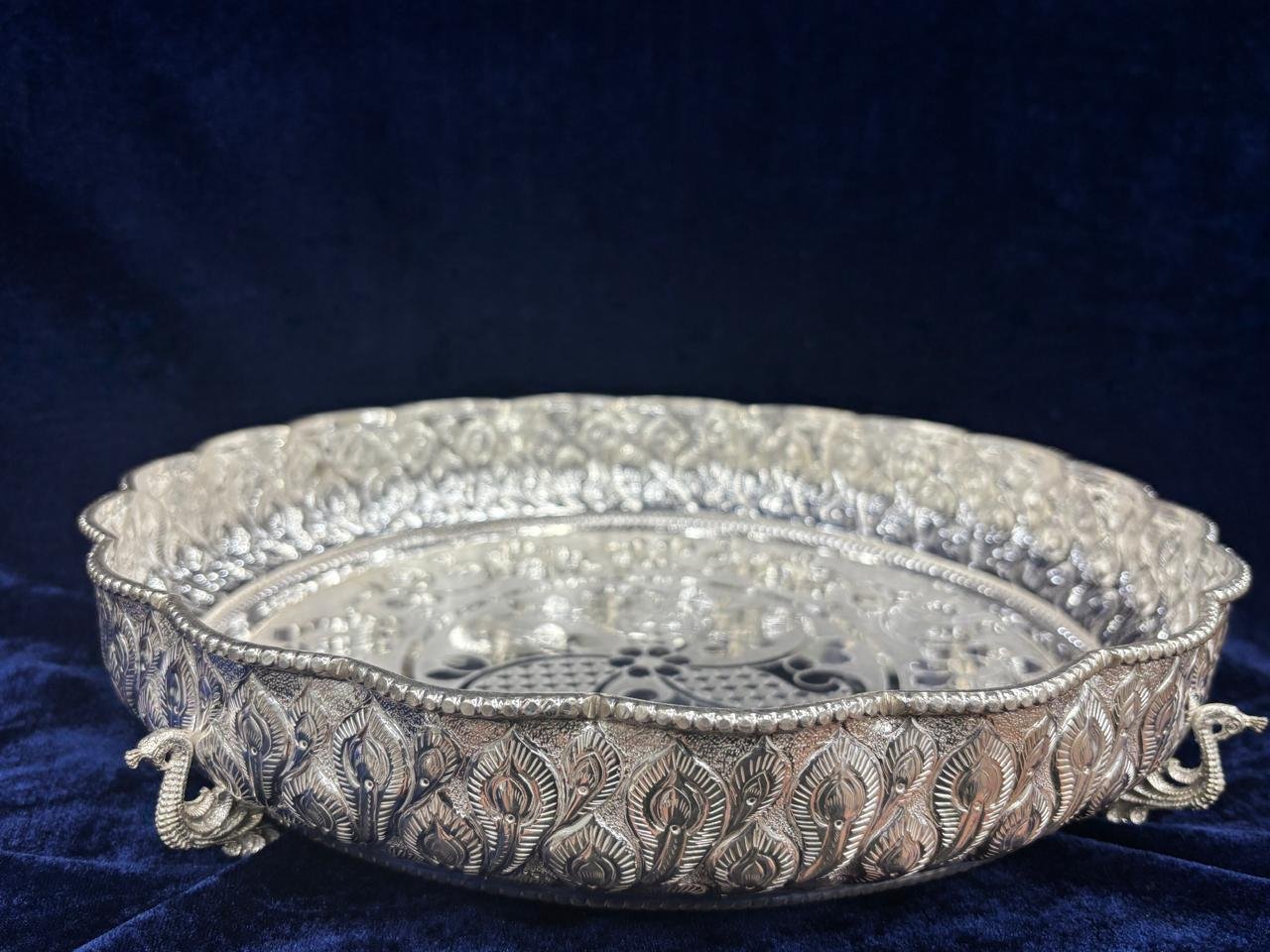 Special Peacock Design Pooja Plate