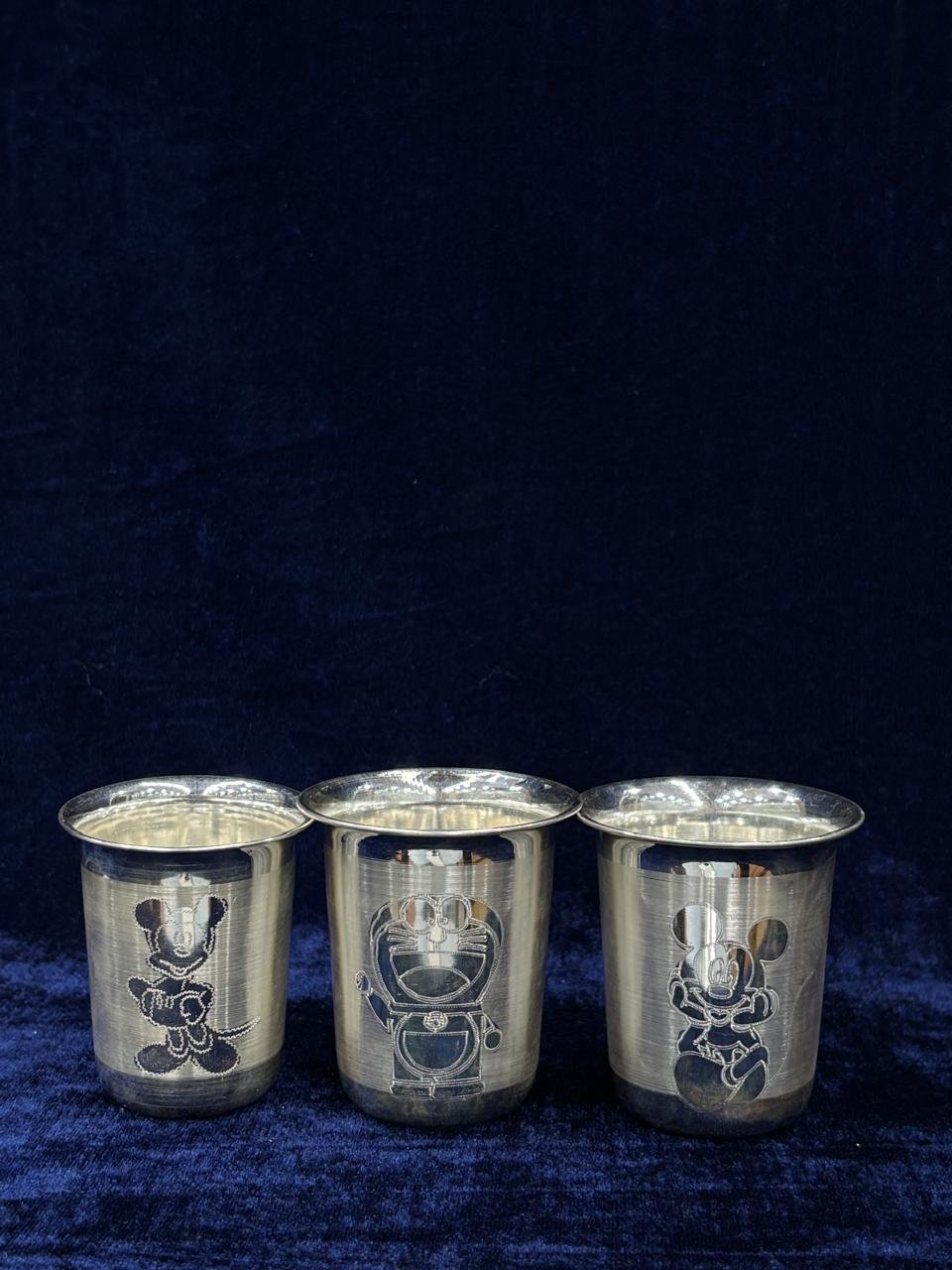 Milk Glass With Cartoon Engraving