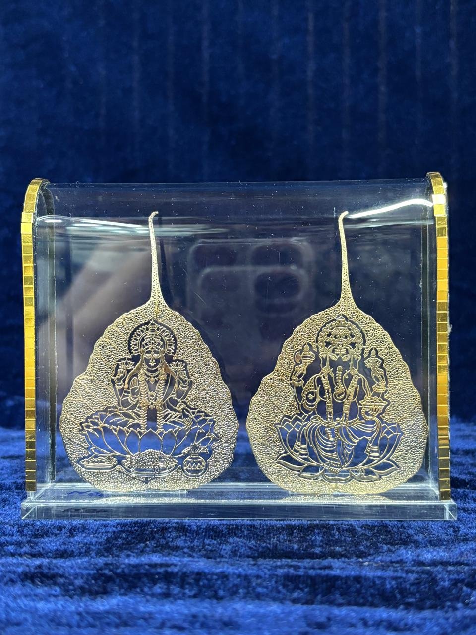 Gold Plated Lakshmi Ganesh with Acrylic Box